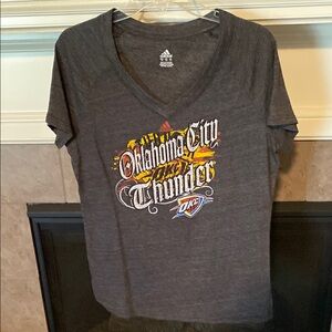 Women’s Adidas Oklahoma City Thunder Charcoal Gray T-Shirt.